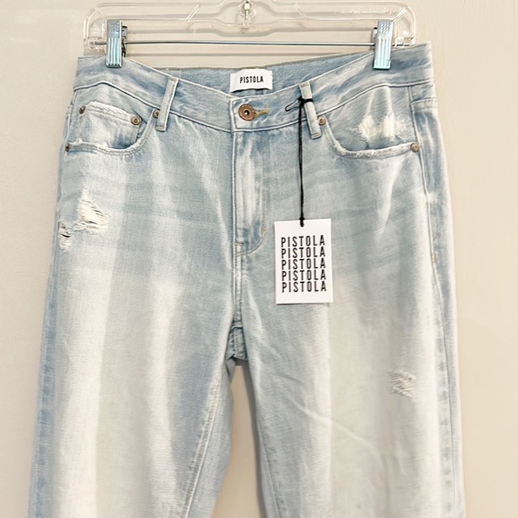 NWT Pistola x Revolve Remy Slim Boyfriend light wash jeans women size 30 - Picture 4 of 6